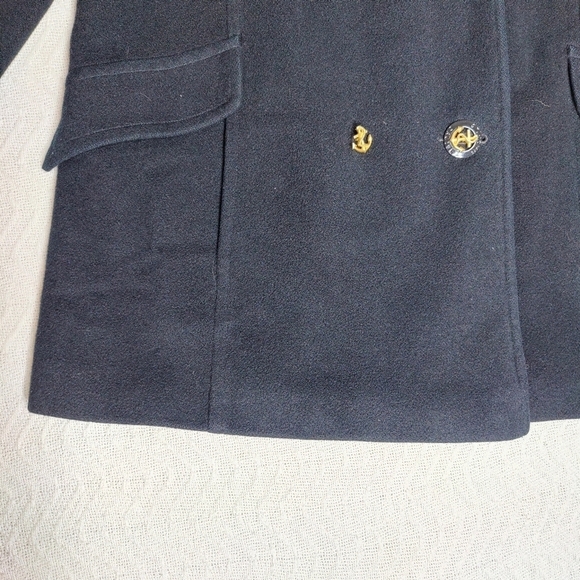 St.John Coat Collection by Marie Gray Pea Coat Black Cashmere Wool Blend size 16 - Picture 5 of 14